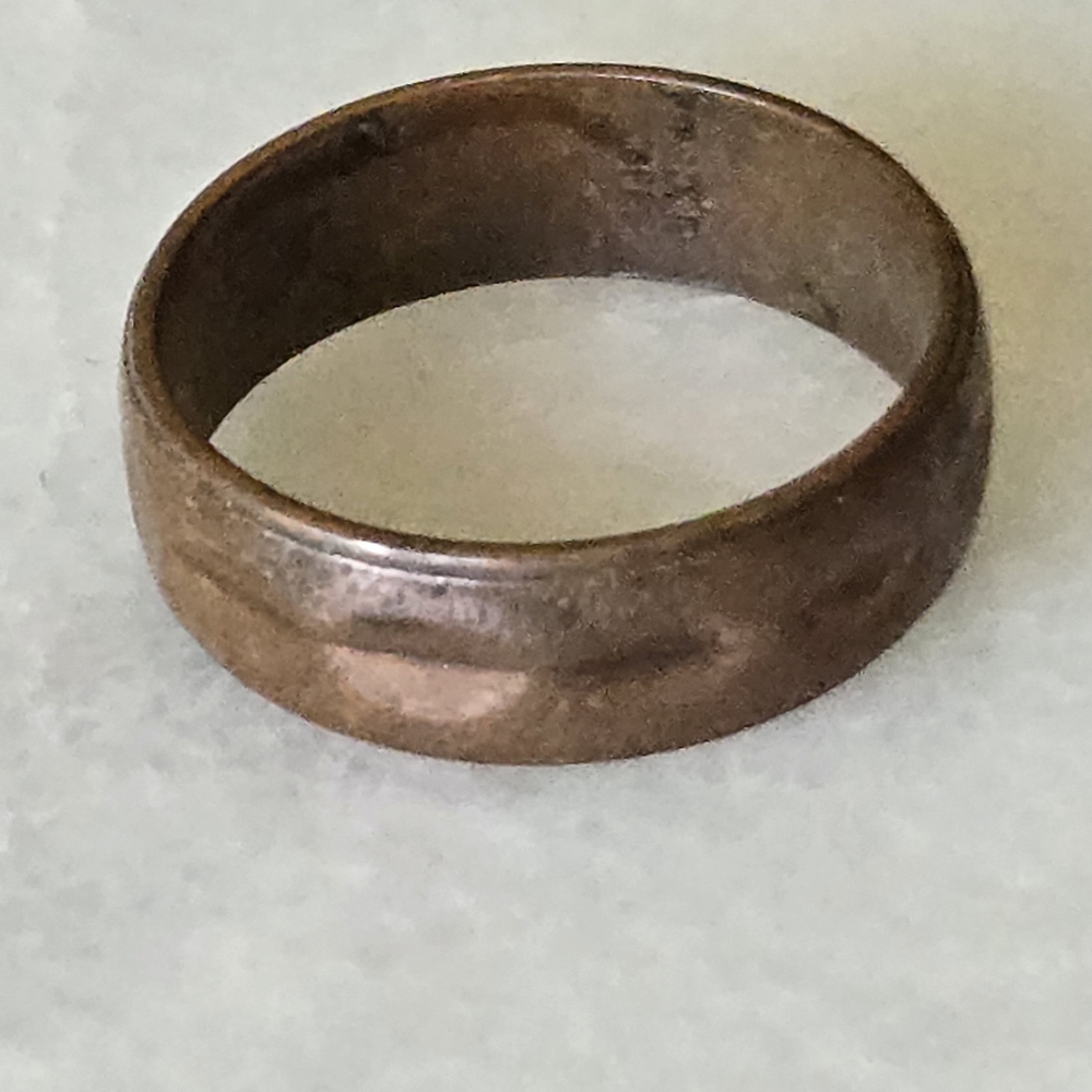 Solid Copper Stamped Men's Ring Possibly 1930's - image 2
